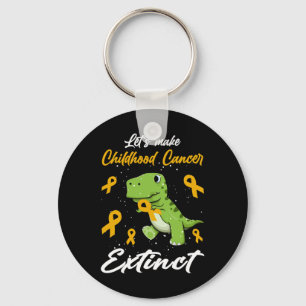 Cute Let's Make Childhood Cancer Extinct T Rex Awa Key Ring