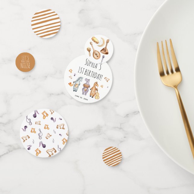 Cute Lets Make Some Noise African Animals Birthday Confetti (Group)