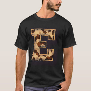 Cute Letter E Initial Name Leopard Cheetah Animal T-Shirt