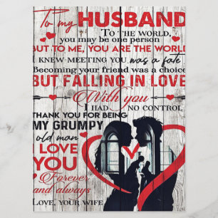 Cute Letter for Husband   To My Husband Present Menu