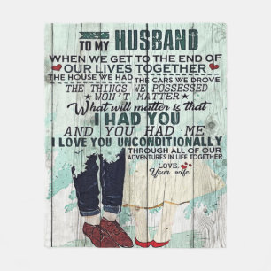 Cute Letter To Husband Cool Design Gift Fleece Blanket