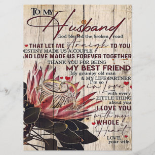 Cute Letter To Husband Cool Design Gift Menu