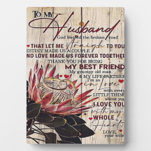 Cute Letter To Husband Cool Design Gift Plaque