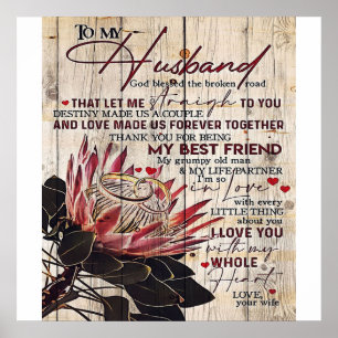 Cute Letter To Husband   Cool Design Gift   Poster