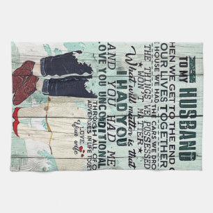 Cute Letter To Husband Cool Design Gift Tea Towel