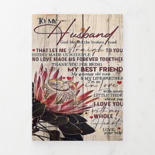 Cute Letter To Husband   Cool Design Gift   Tri-Fold Announcement
