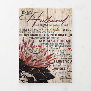 Cute Letter To Husband Cool Design Gift Tri-Fold Announcement