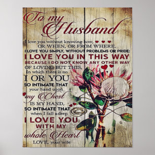 Cute Letter To Husband   Lovely Gift   Father Day Poster
