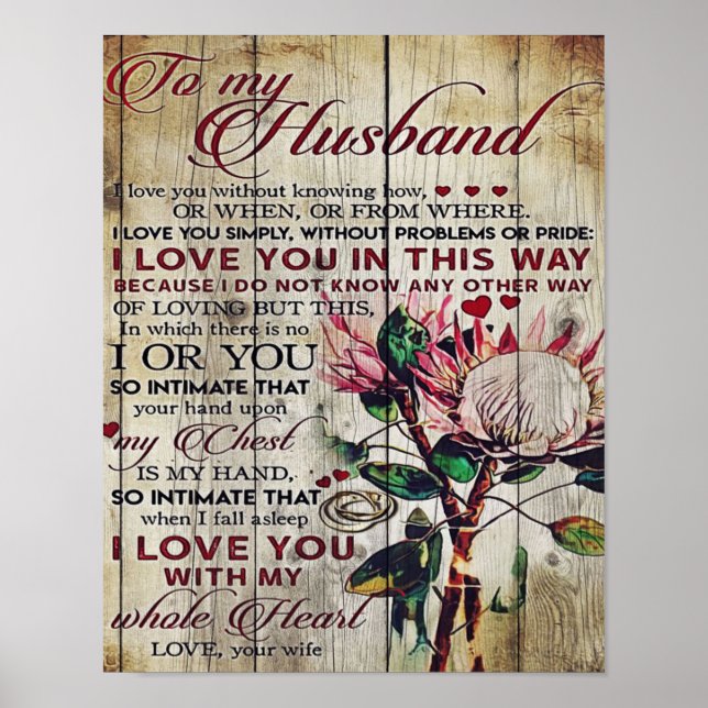 Cute Letter To Husband | Lovely Gift | Father Day Poster (Front)