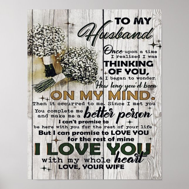 Cute Letter To Husband | Lovely Gift | Father Day Poster (Front)