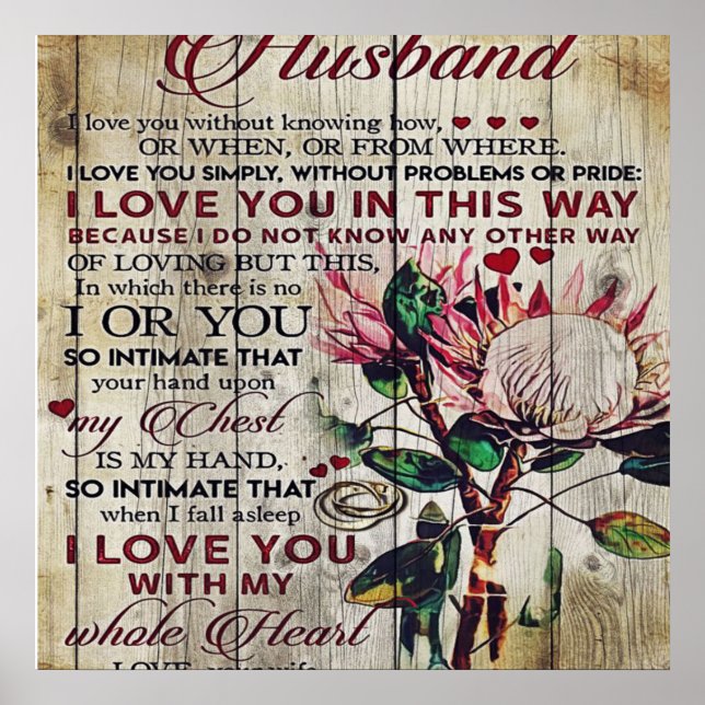 Cute Letter To Husband | Lovely Gift | Father Day Poster (Front)