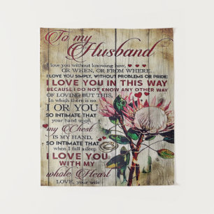 Cute Letter To Husband   Lovely Gift   Father Day Tapestry