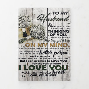 Cute Letter To Husband Lovely Gift Father Day Tri-Fold Announcement