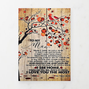 Cute Letter To Husband Lovely Gift For Husband Tri-Fold Announcement