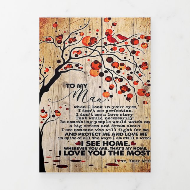 Cute Letter To Husband | Lovely Gift For Husband Tri-Fold Announcement (Cover)