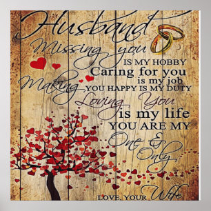 Cute Letter To Husband   Lovely Gift   Poster