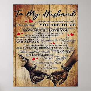 Cute Letter To Husband   Lovely Holiday Gift Poster
