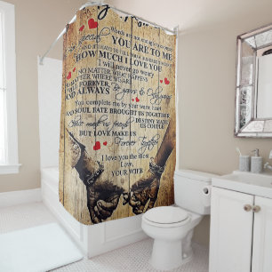 Cute Letter To Husband   Lovely Holiday Gift Shower Curtain