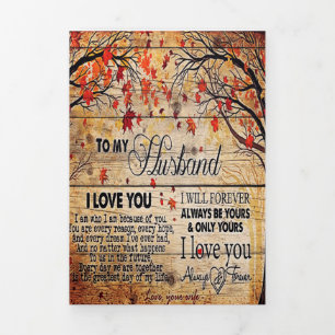 Cute Letter To Husband Lovely Holiday Gift Tri-Fold Announcement
