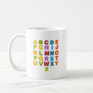 Cute Letters Funny Learning Alphabet Rainbow Colou Coffee Mug