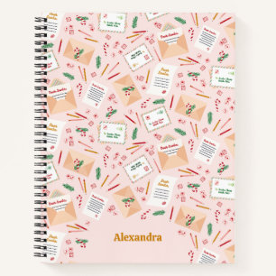 Cute Letters to Santa and Mail Christmas Pattern Notebook