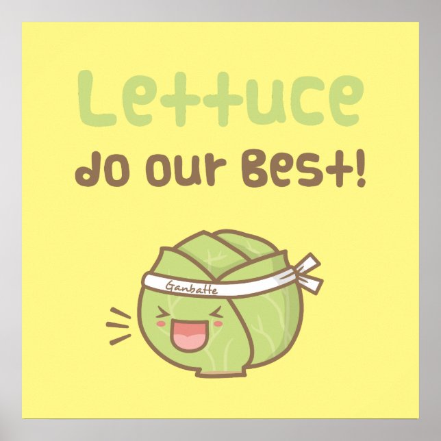 Cute Lettuce Do Our Best Vegetable Pun Humor Poster (Front)
