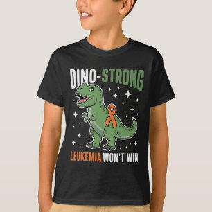 Cute Leukaemia Dino Strong T-rex Kids Dinosaur Blo T-Shirt
