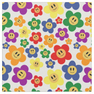 Cute LGBT Rainbow Flower Pattern Fabric