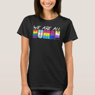 Cute Lgbt Rainbow Human Pride Flag Lesbian Gay Plu T-Shirt