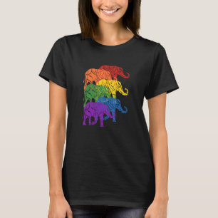 Cute LGBTQ Gay Pride Elephants Elephant Elephant T-Shirt