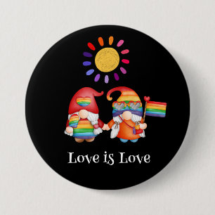 Cute LGBTQ Love is Love Quote Colourful Rainbow   7.5 Cm Round Badge