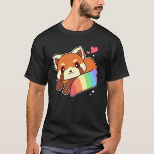 Cute Lgbtq Red Panda With Rainbow Flag Colours T-Shirt