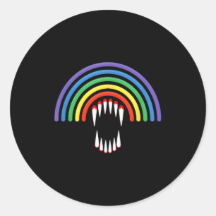 Cute Lgbtq Vamre Lgbt Halloween Ghost Rainbow Gay Classic Round Sticker
