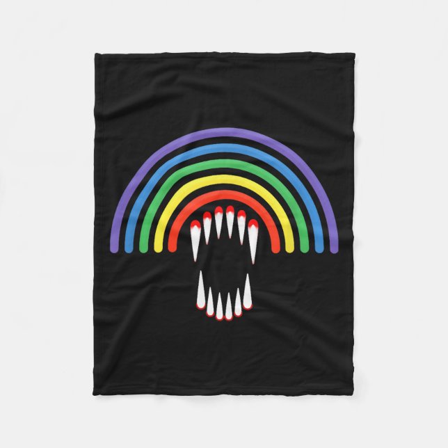 Cute Lgbtq Vamre Lgbt Halloween Ghost Rainbow Gay  Fleece Blanket (Front)
