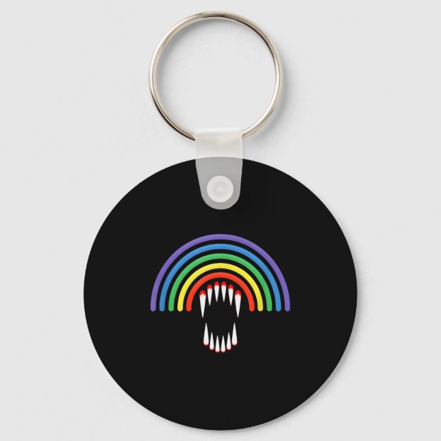 Cute Lgbtq Vamre Lgbt Halloween Ghost Rainbow Gay  Key Ring (Front)
