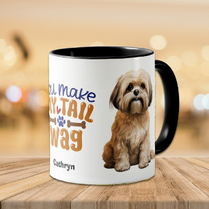 Cute Lhasa Apso You Make My Tail Wag Mug