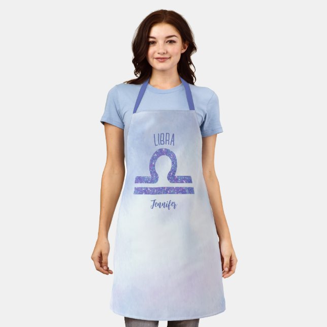 Cute Libra Astrology Sign Personalised Women's Apron (Worn)