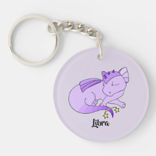 Cute Libra Dragon design zodiac Key Ring