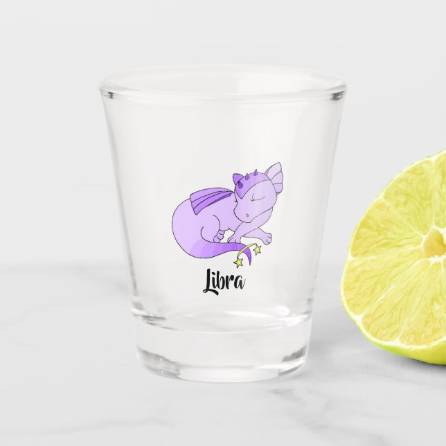 Cute Libra Dragon design zodiac shot glass (Front)
