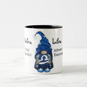 Cute Libra Gnome Zodiac Sign  Two-Tone Coffee Mug