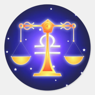 Cute Libra Zodiac Classic Round Sticker