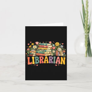 Cute Librarian Book Lover Reading Floral Card