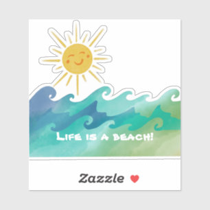 Cute Life is a Beach Vinyl Cut Sticker