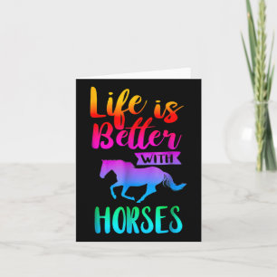 Cute Life Is Better With Horses Women Girls Horseb Card