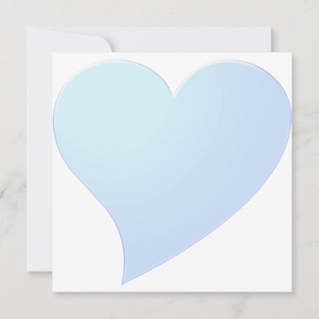 Cute light blue big heart Valentine's day card (Front)