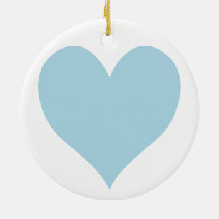 Cute Light Blue Heart Ceramic Tree Decoration