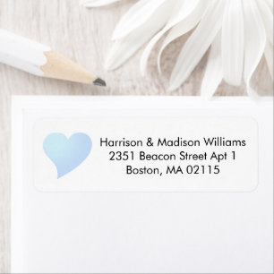 Cute light blue heart custom Return Address