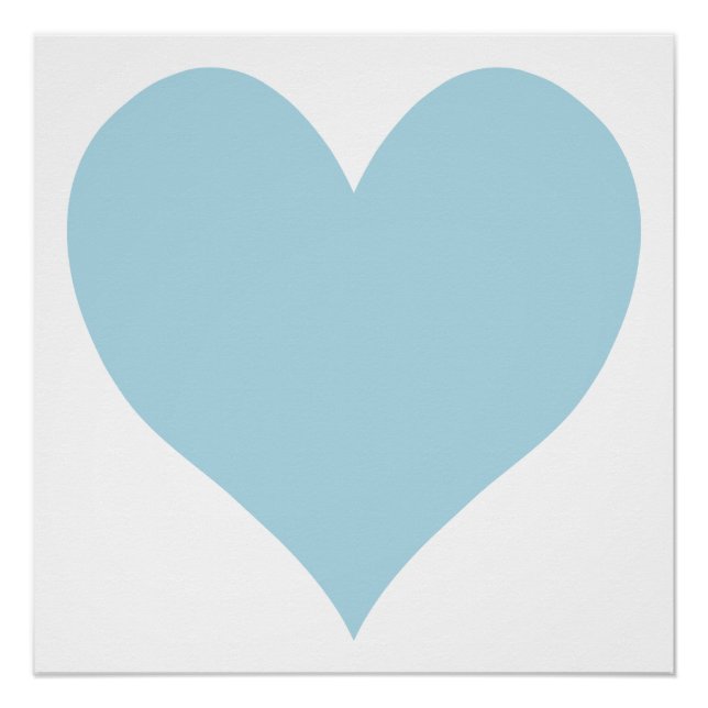 Cute Light Blue Heart Poster (Front)