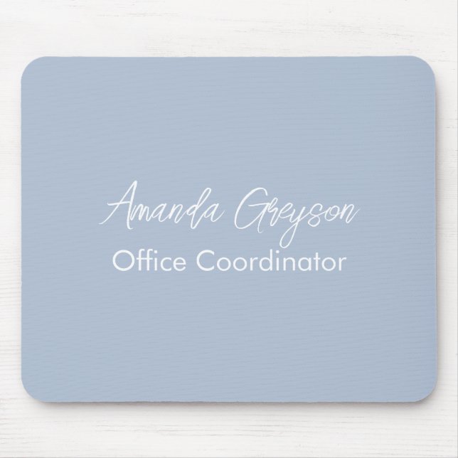 Cute Light Blue Monogrammed Mouse Mat (Front)