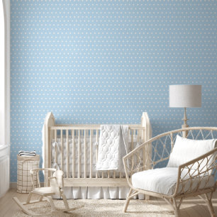 Cute Light Blue Polka Dot Peel and Stick Wallpape Wallpaper